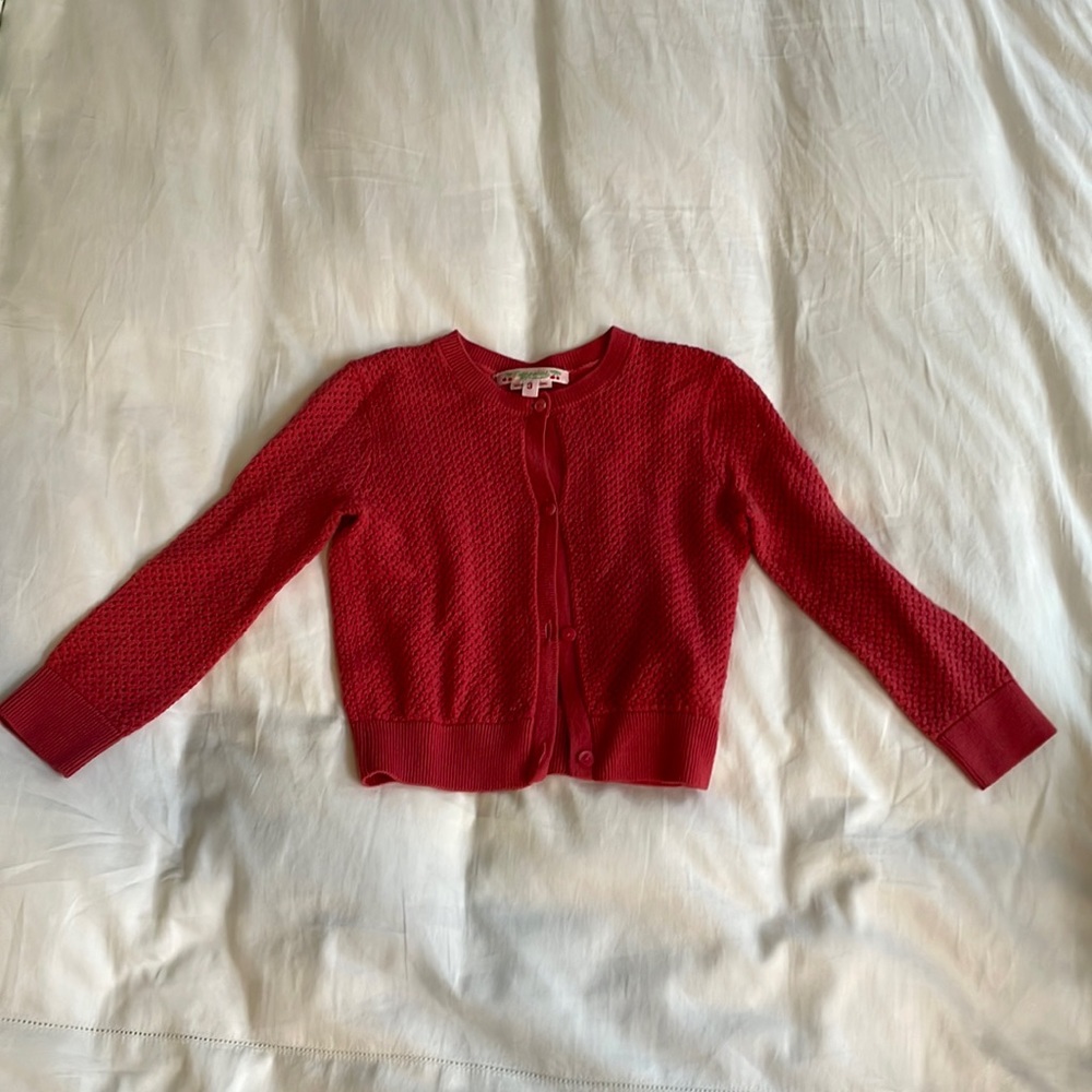 Bonpoint Pink Knit Cardigan - 3 years